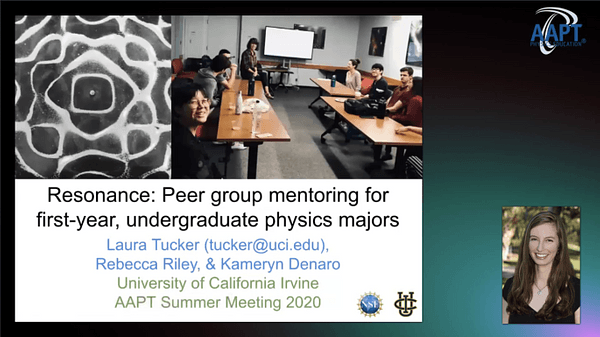 Resonance. Peer group mentoring for first-year, undergraduate physics majors
