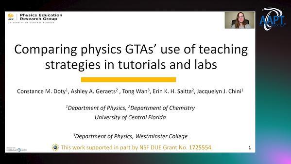 Comparing GTAs’ use of teaching strategies in recitations and labs
