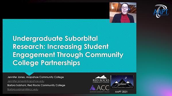 Undergraduate Suborbital Research: Increasing Student Engagement Through Community College Partnerships