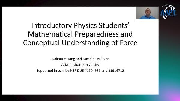 Introductory Physics Students’ Mathematical Preparedness and Conceptual Understanding of Force