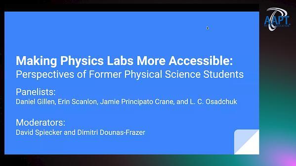 Making Physics Labs More Accessible: Perspectives