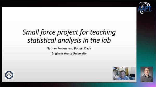 Small force project for teaching statistical analysis in the lab