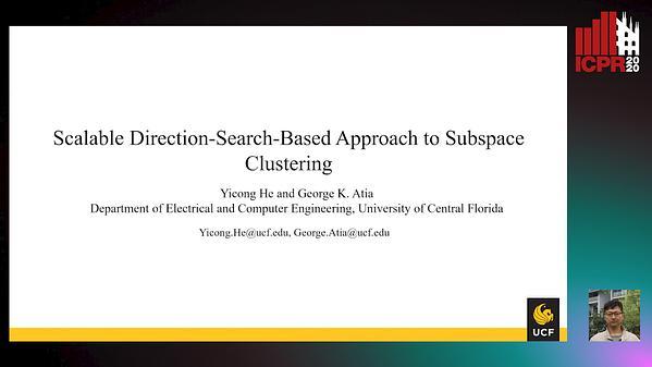 Scalable Direction-Search-Based Approach to Subspace Clustering