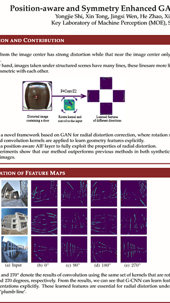 Position-aware and Symmetry Enhanced GAN for Radial Distortion Correction
