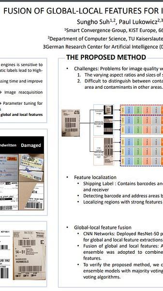 Fusion of Global-Local Features for Image Quality inspection of Shipping Label