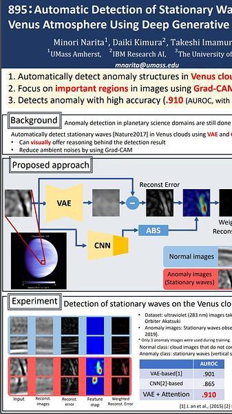Automatic Detection of Stationary Waves in the Venus Atmosphere Using Deep Generative Models