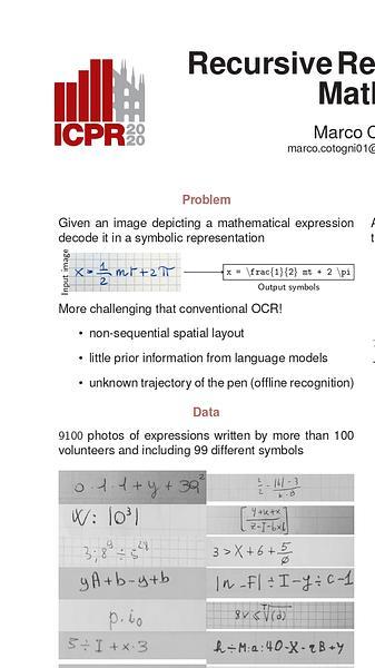 Recursive Recognition of Offline Handwritten Mathematical Expressions