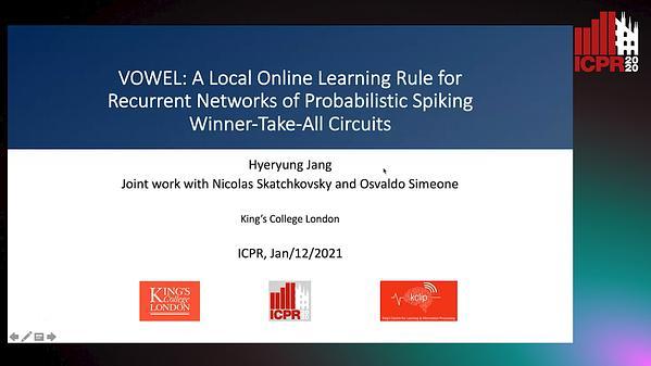 VOWEL: A Local Online Learning Rule for Recurrent Networks of Probabilistic Spiking Winner-Take-All Circuits