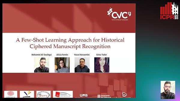A Few-shot Learning Approach for Historical Ciphered Manuscript Recognition