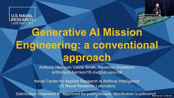 Generative AI Mission Engineering: A Conventional Approach