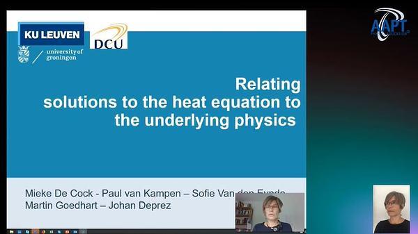 Relating solutions to the heat equation to the underlying physics