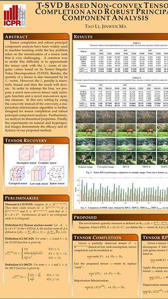 T-SVD Based Non-convex Tensor Completion and Robust Principal Component Analysis