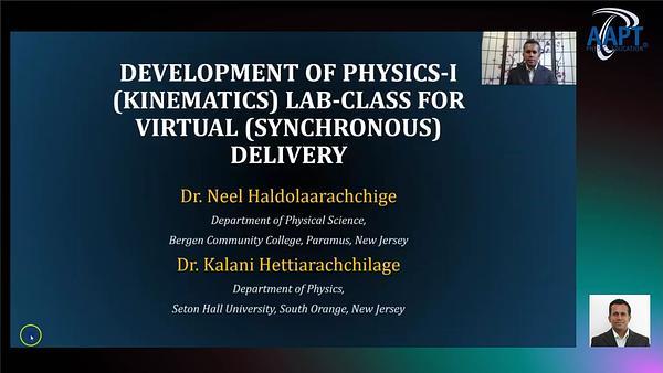 Development of Physics-I (Kinematics) Lab-class for Virtual (fully online) Delivery