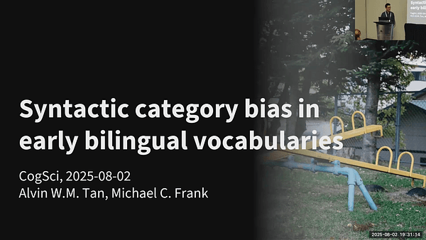 The origins of syntactic category biases: Evidence from early vocabularies of bilingual children