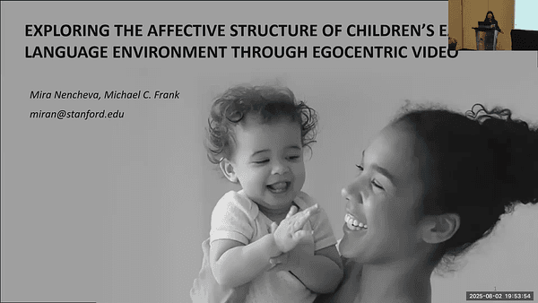 Exploring the affective structure of children's early language environment through egocentric video