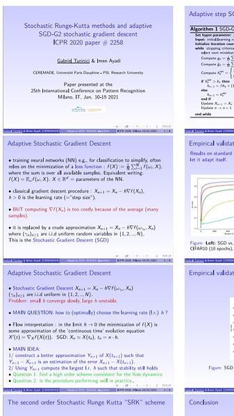 Stochastic Runge-Kutta methods and adaptive SGD-G2 stochastic gradient descent
