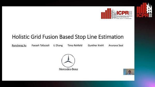 Holistic Grid Fusion Based Stop Line Estimation

