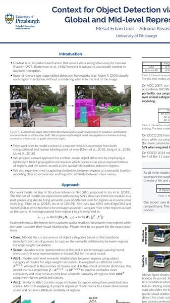 Context for Object Detection via Lightweight Global and Mid-level Representations