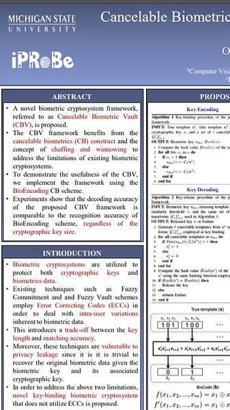 Cancelable Biometrics Vault: A Secure Key-Binding Biometric Cryptosystem based on
Chaffing and Winnowing