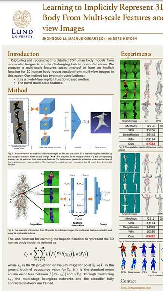 Learning to Implicitly Represent 3D Human Body From Multi-scale Features and Multi-view Images