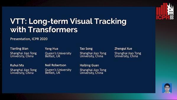 VTT: Long-term Visual Tracking with Transformers