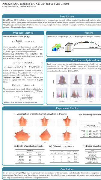 WeightAlign: Normallizing Activations by Weight Alignment