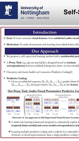 Audio-Visual Predictive Coding for Self-Supervised Visual Representation Learning