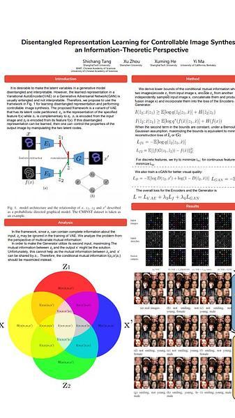 Disentangled Representation Learning for Controllable Image Synthesis: an Information-Theoretic Perspective
