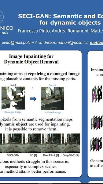 SECI-GAN: Semantic and Edge Completion for dynamic objects removal