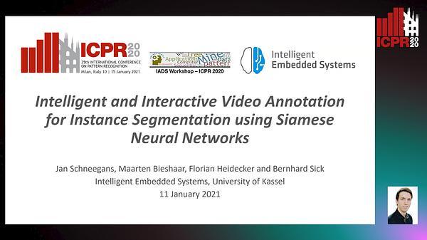 Intelligent and Interactive Video Annotation for Instance Segmentation using Siamese Neural Networks
