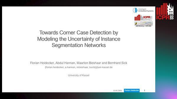 Towards Corner Case Detection by Modeling the Uncertainty of Instance Segmentation Networks