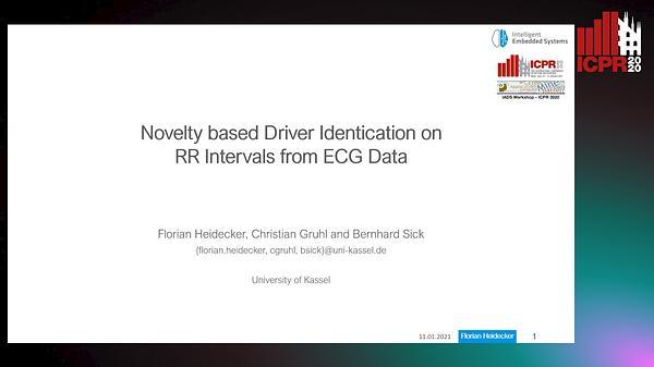 Novelty based Driver Identification on RR Intervals from ECG Data