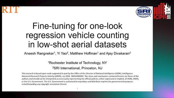 Fine-tuning for one-look regression vehicle counting in low-shot aerial datasets