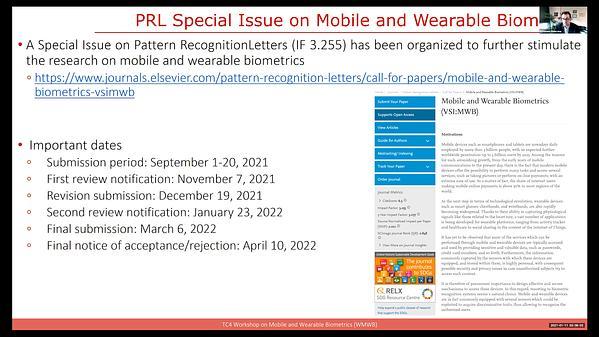WMWB - TC4 Workshop on Mobile and Wearable Biometrics 2020