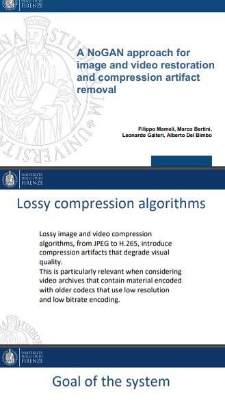 A NoGAN approach for image and video restoration and compression artifact removal