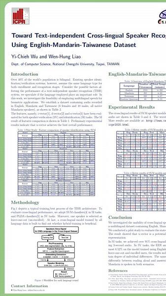 Toward Text-independent Cross-lingual Speaker Recognition Using English-Mandarin-Taiwanese Dataset
