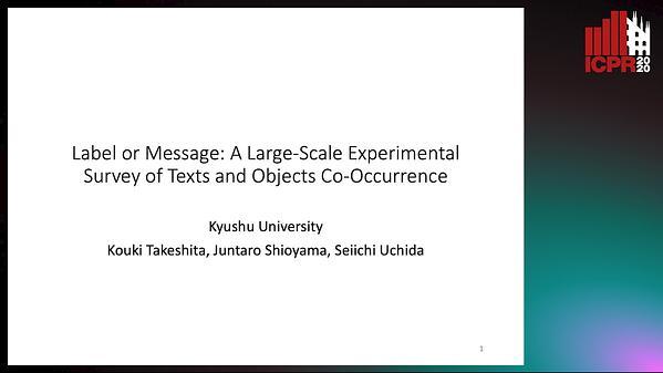 Label or Message: A Large-Scale Experimental Survey of Texts and Objects Co-Occurrence