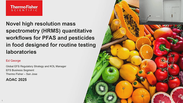 Novel High Resolution Mass Spectrometry (HRMS) Quantitative Workflows for Pesticides and PFAS in Food Designed for Routine Testing Laboratories