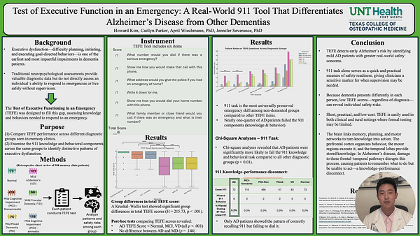 Test of Executive Function in an Emergency: A Real-World 911 Tool That Differentiates Mild Alzheimer’s Disease from Other Dementias
