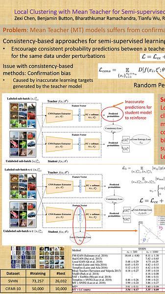 Local Clustering with Mean Teacher for Semi-supervised learning