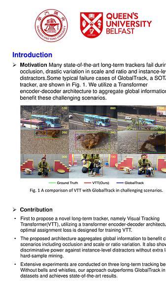 VTT: Long-term Visual Tracking with Transformers