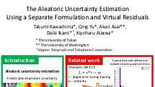 The Aleatoric Uncertainty Estimation Using a Separate Formulation with Virtual Residuals