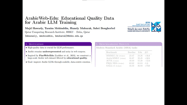 ArabicWeb-Edu: Educational Quality Data for Arabic LLM Training