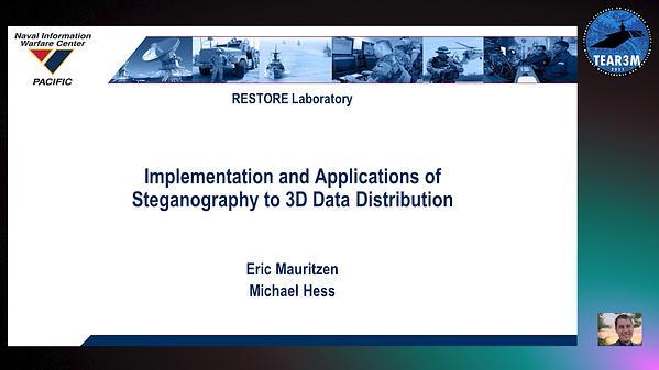 RESTORE Lab: Implementation and Applications of Steganography to 3D Data Distribution