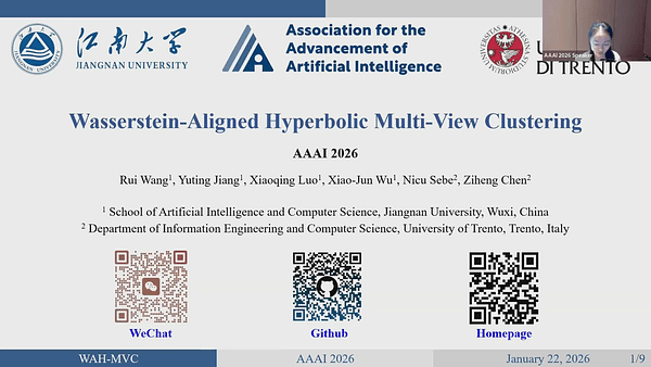 Wasserstein-Aligned Hyperbolic Multi-View Clustering