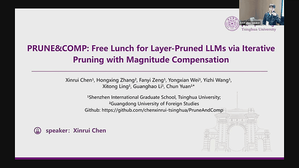 Prune&Comp: Free Lunch for Layer-Pruned LLMs via Iterative Pruning with Magnitude Compensation