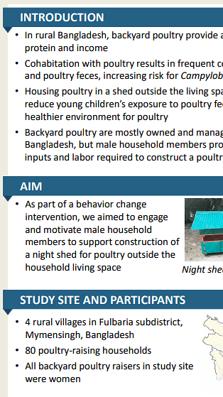 Engaging male household members in an intervention to reduce young children's exposure to poultry feces in rural Bangladesh