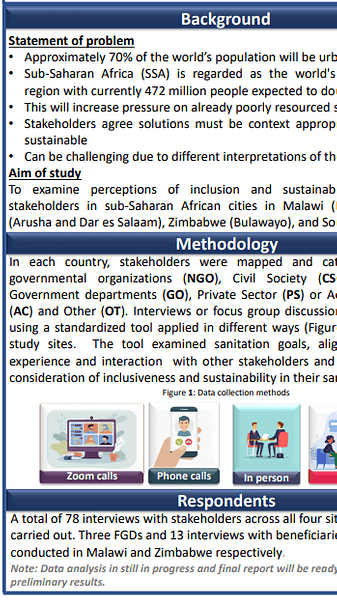 Examining Sanitation for Urban Inclusion, Transformation and Equity (SUITE) in sub-Saharan African cities