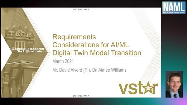 Requirements Considerations for AI/ML Digital Twin Model Transition