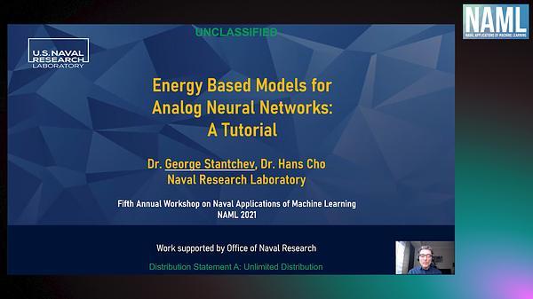 Energy Based Models for Analog Neural Networks